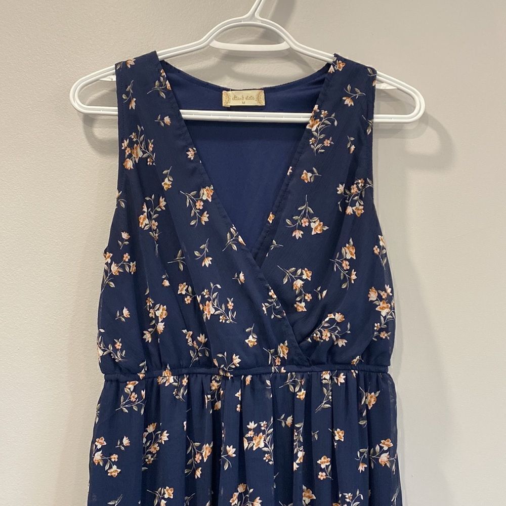 Altar'd State Blue Floral Dress High Low - Picture 2 of 9